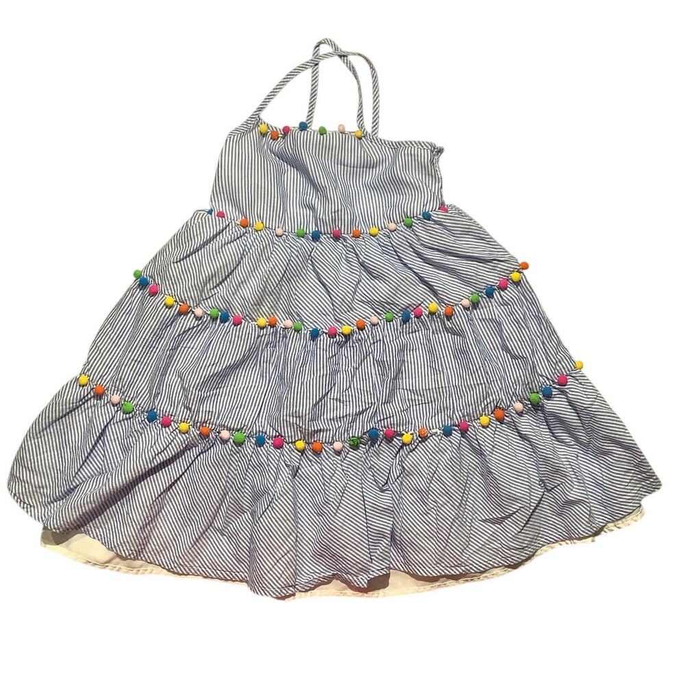 Tommy Bahama Girls Dress Size 7 Pom Pom Cotton — Preppy, Coastal, Resort